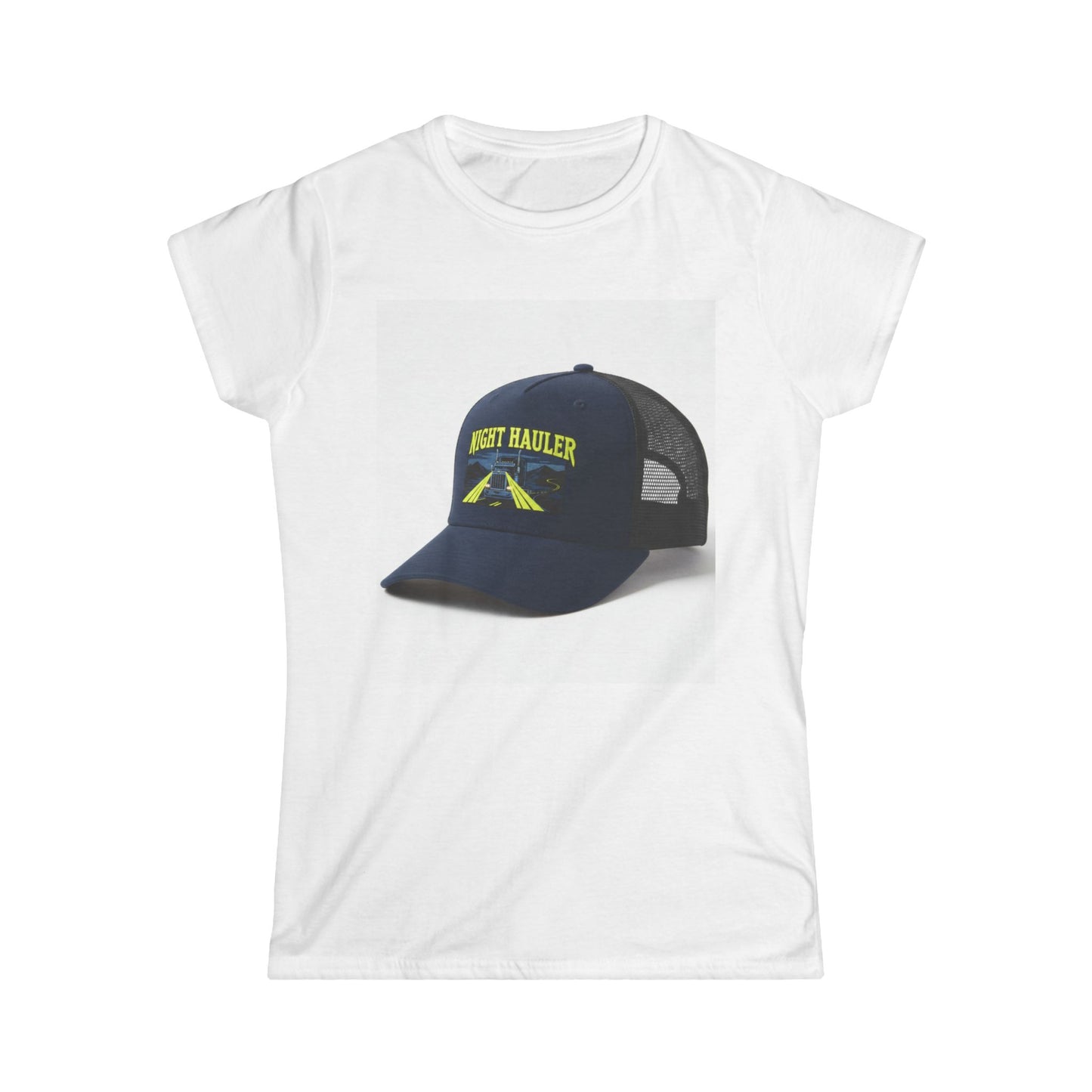 Women's Tee — 'Just Hauler' Trucker Hat Graphic