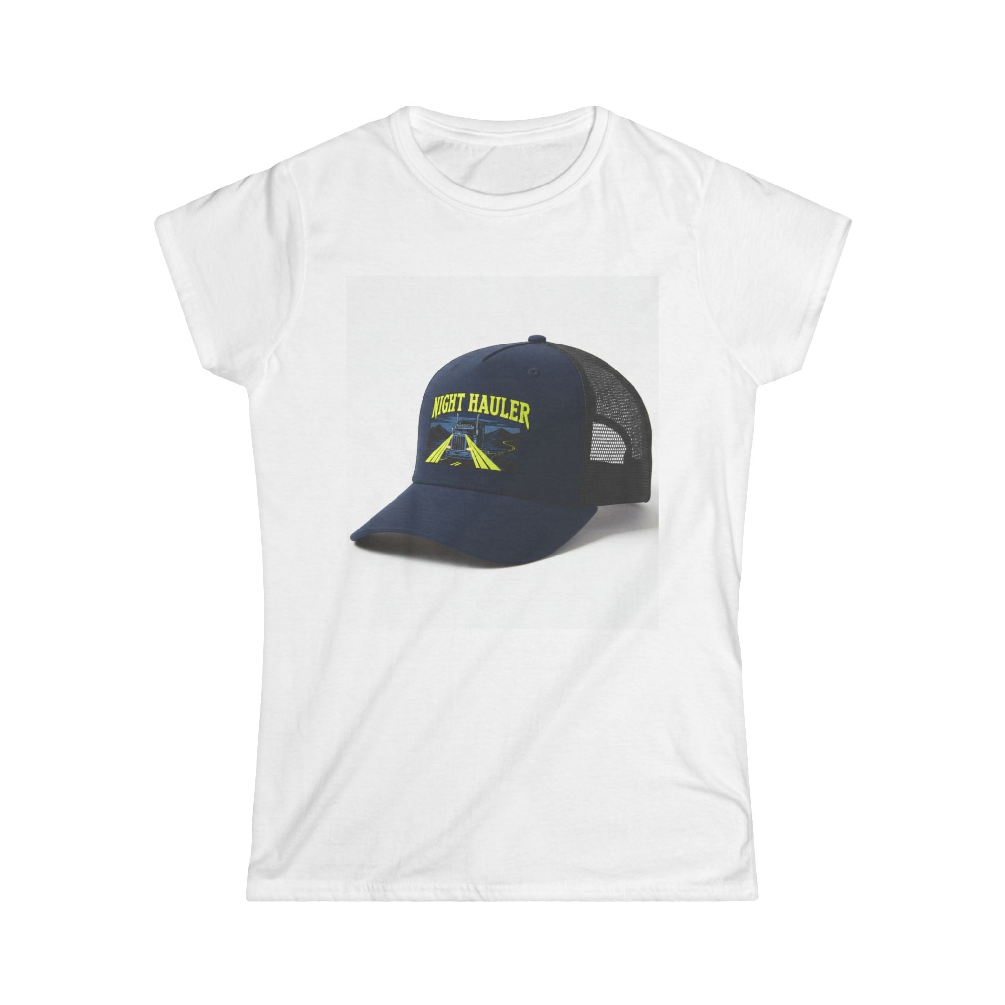 Women's Tee — 'Just Hauler' Trucker Hat Graphic