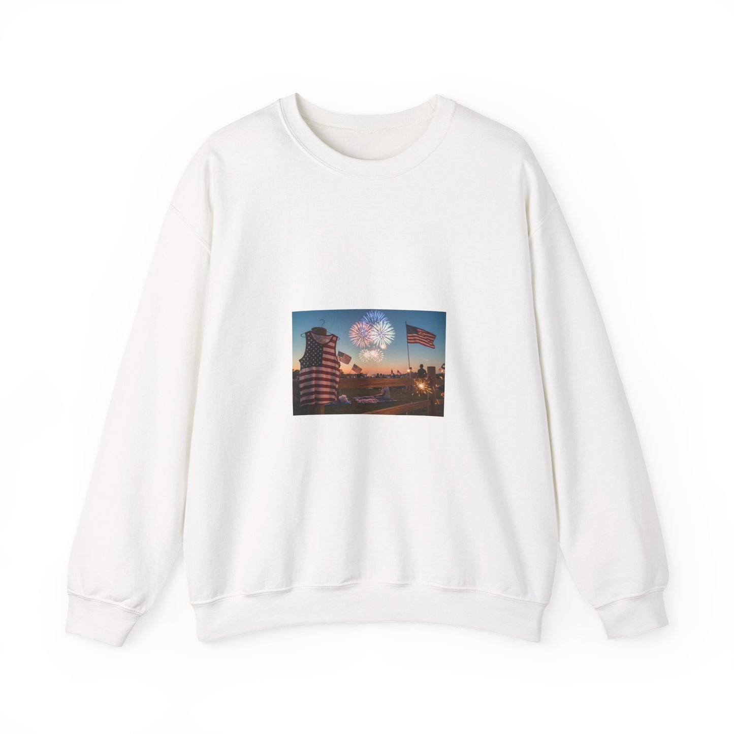 4th of July Fireworks Cityscape Crewneck Sweatshirt