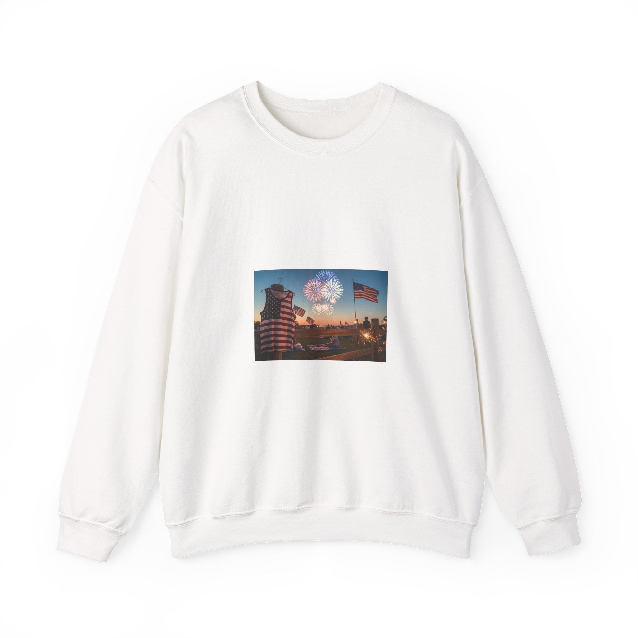 4th of July Fireworks Cityscape Crewneck Sweatshirt