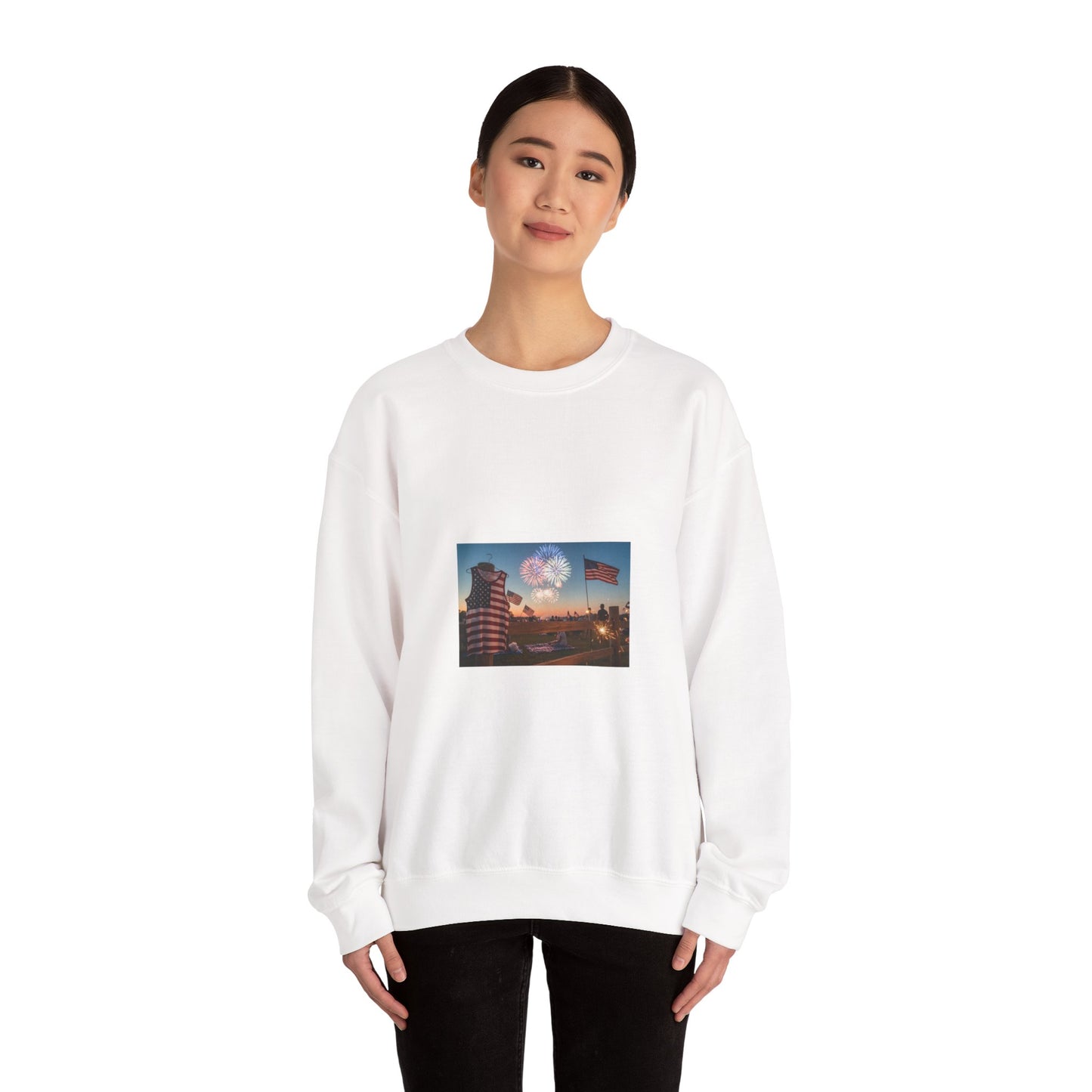 4th of July Fireworks Cityscape Crewneck Sweatshirt