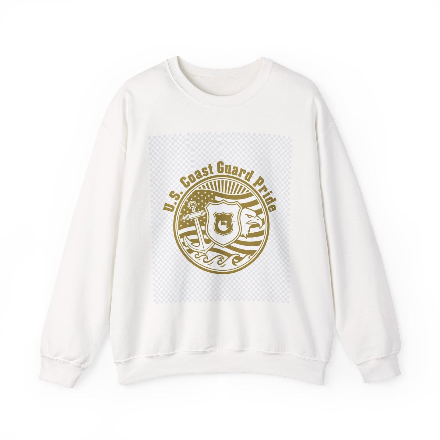 Crewneck Sweatshirt — U.S. Coast Guard Pride Gold Emblem