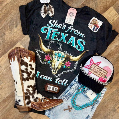 She’s From Texas I Can Tell | Boot Scootin’ Graphic T-Shirt